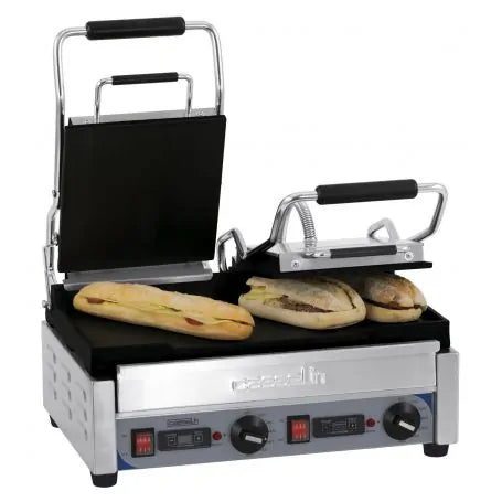 Billede af Dobbelt klemgrill / panini - Glat - Med timer