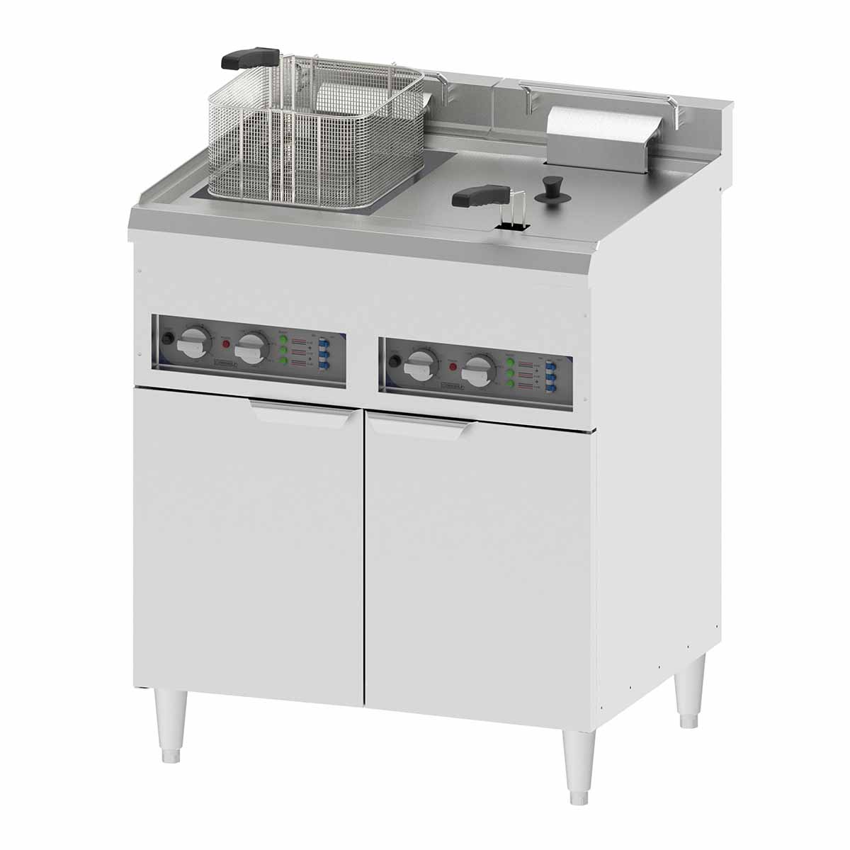 Se Friture Pro - 2x16 liter - 2x12 kW - Med underskab hos Maxigastro.com