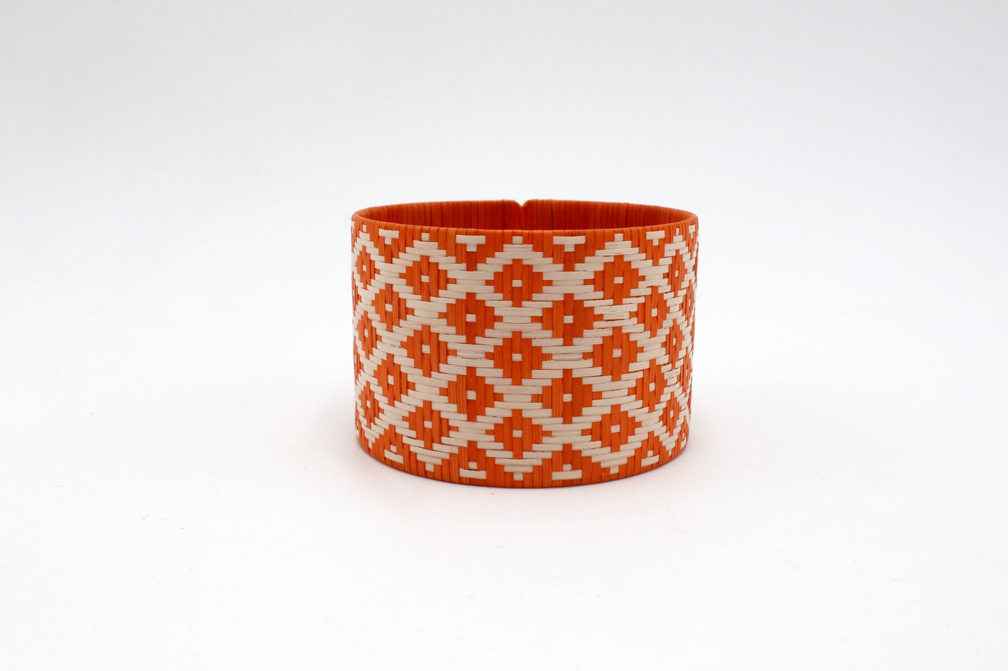 Orange and White Diamond - Large Cuff Caña Flecha Bracelet