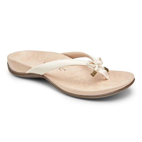 white arch support sandals