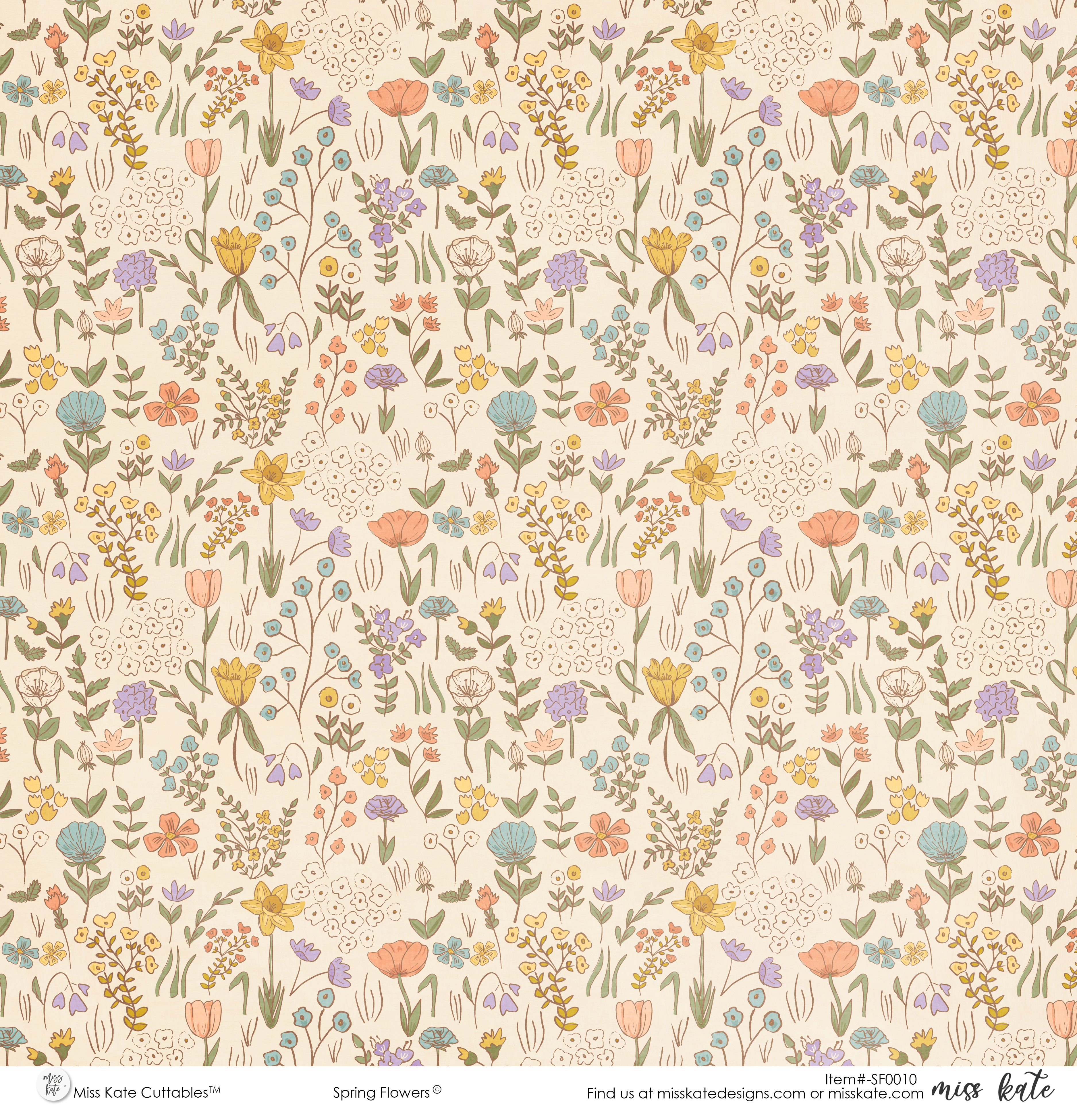Spring Flowers - Paper Pack Single Sided