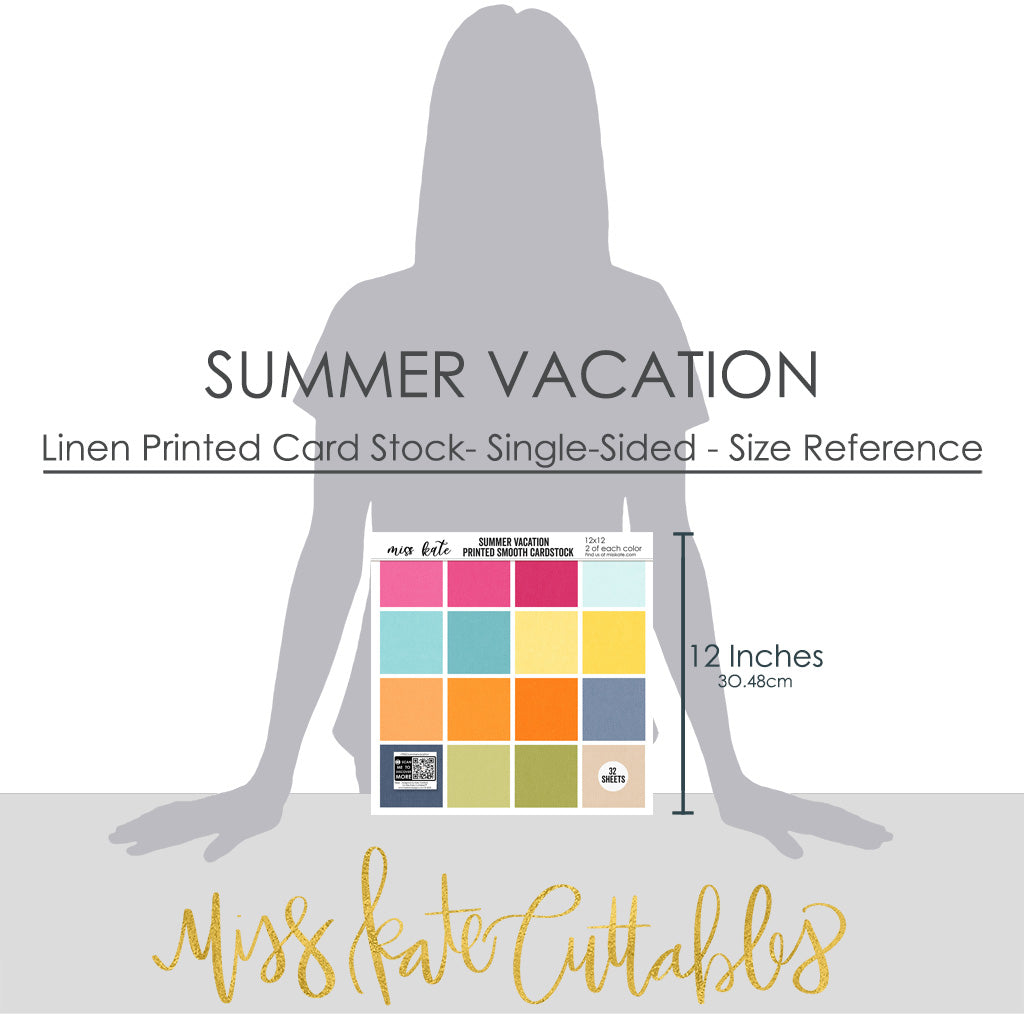 Summer Vacation - Linen-Printed Smooth Cardstock Single-Sided Overstock