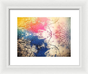 Cloudburst tree kaleidoscope - Framed Print