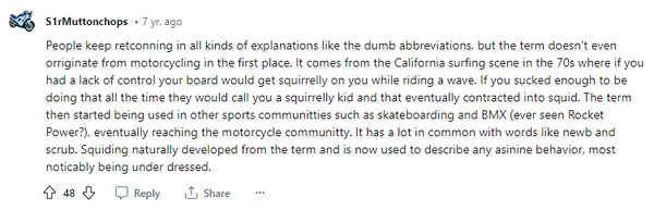 squid motorcycle term theories reddit