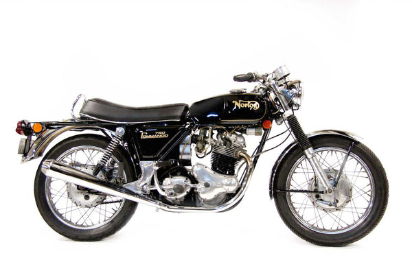 The iconic Norton Commando. Before fairings, all bikes were naked motorcycles