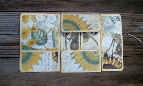 Sunflower print on free folio