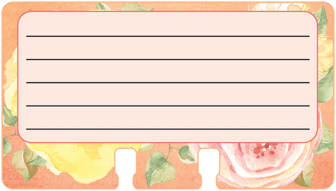 Pink and yellow floral Rolodex lined cards