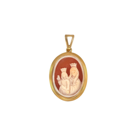 Cameo Pendant with the Blessed Mother and Infant Jesus