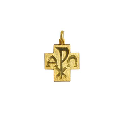 Peace cross pendant yellow gold