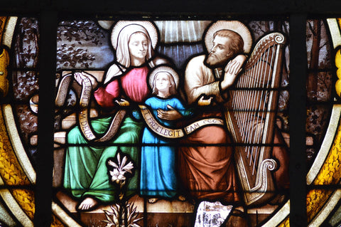 Rappresentazione di Sant'Anna, San Gioacchino e la Vergine Maria da piccola