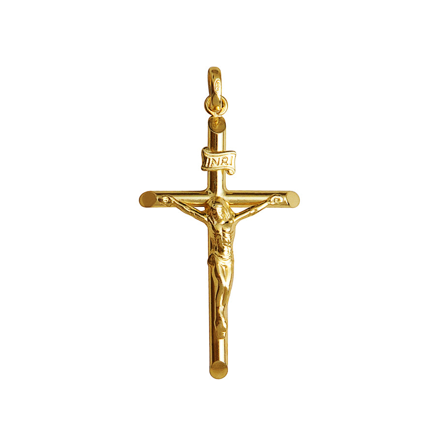 18K Gold Classic Pendant Crucifix | Savelli Religious