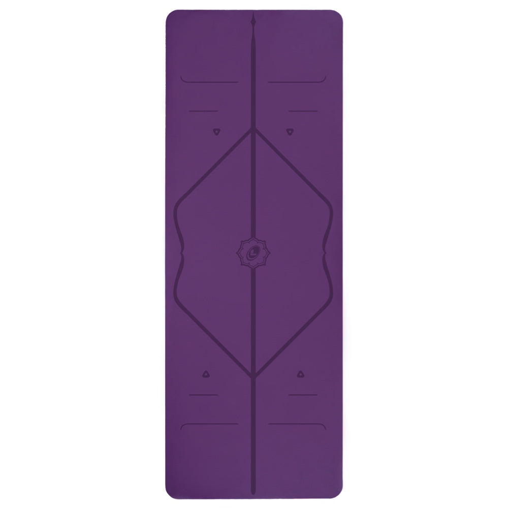 Liforme Travel Yoga Mat - Purple Earth  - Free Yoga Bag - Non-Slip, Eco Friendly With Patented Alignment Line System