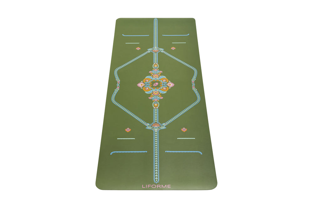 Liforme Mindful Garden Yoga Mat - Olive/Floral image 1