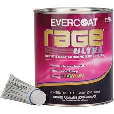 FBE-105 FIBERGLASS EVERCOAT Rage® BODY FILLER QUART W/1oz HARDNER