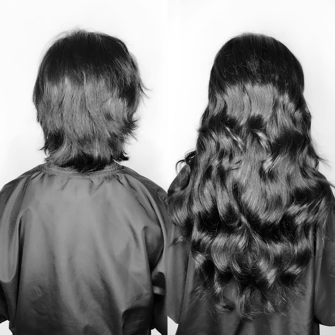 Black Before and After Hair Extensions