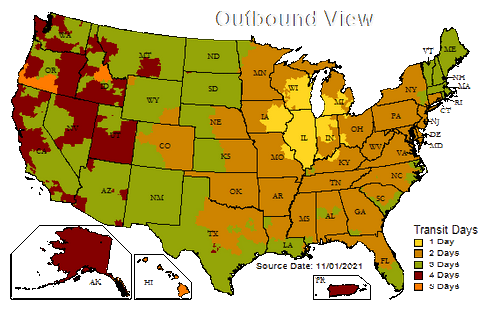 That's Caring Gift Shipping Map | UPS