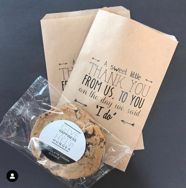 Custom Wedding Cookie Favors in Bag