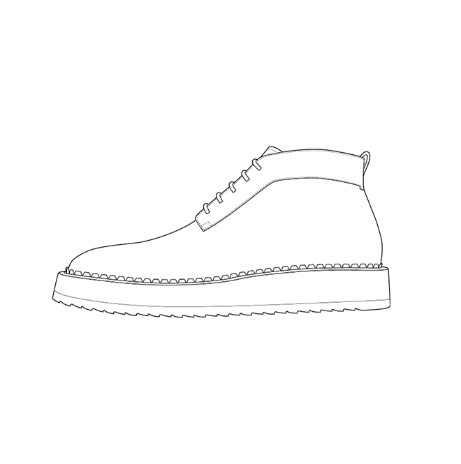 Sapato Creeper Preto E Branco Trecê Na Pala Couro Ref161