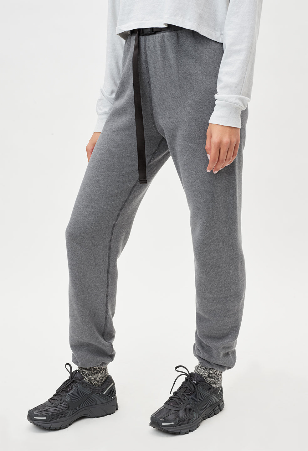 Belted Vintage Fleece Sweatpants / Eclipse