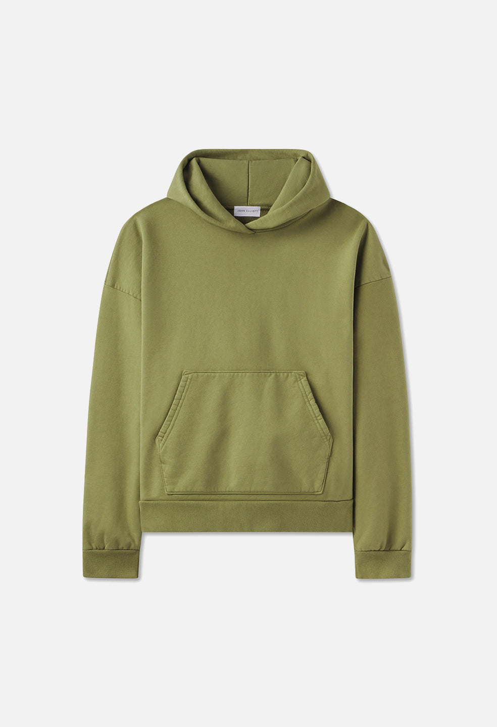 John Elliott Men's Folsom French Terry Distressed Hoodie Sweatshirt With  Ripped Holes (0 (X-Small), Vintage Olive)