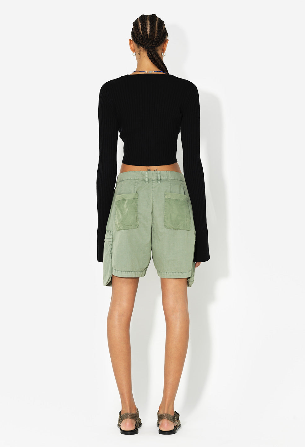 Paneled Utility Short / Washed Olive