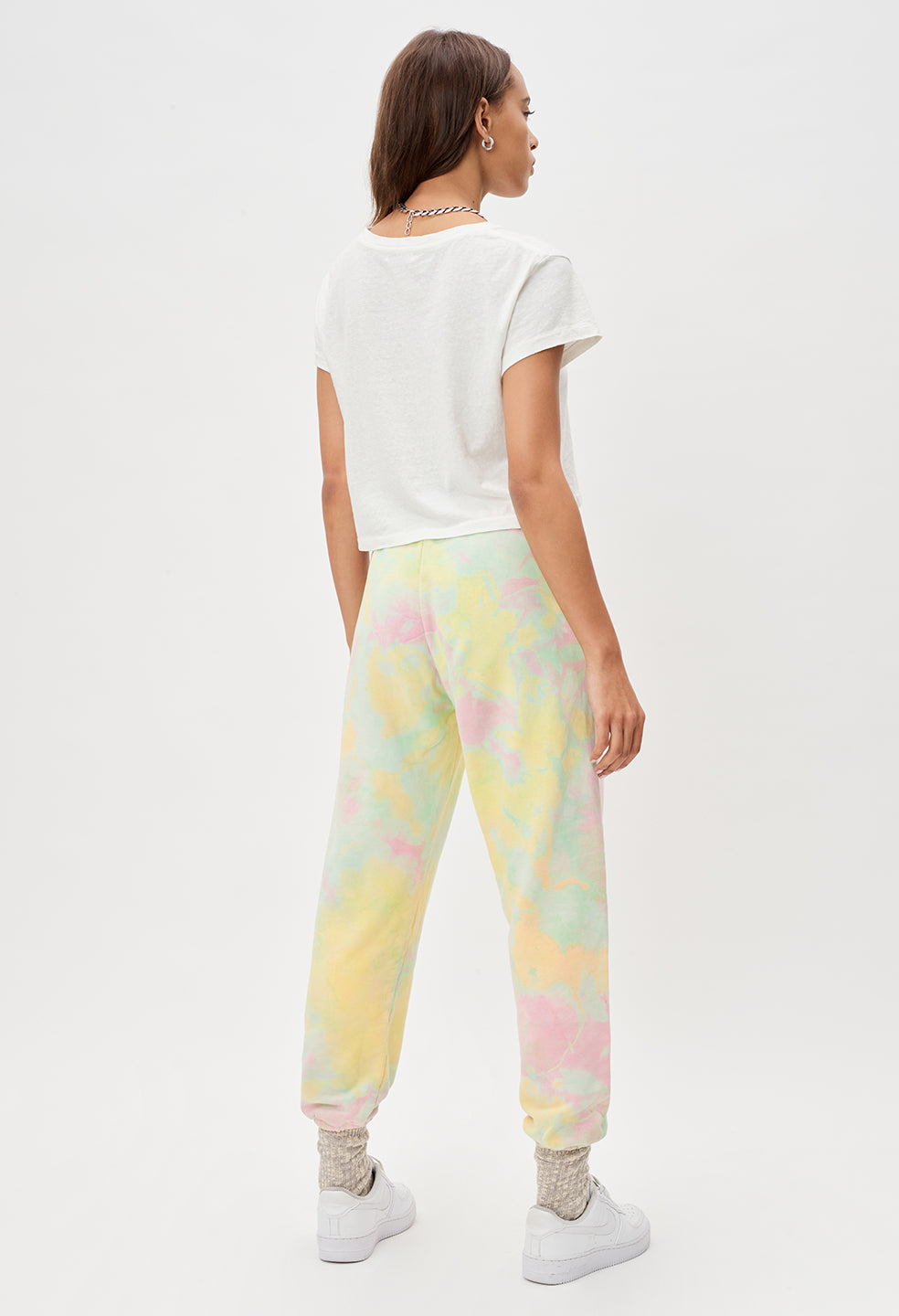 Marble Mix Belted Sweatpants / Sherbert