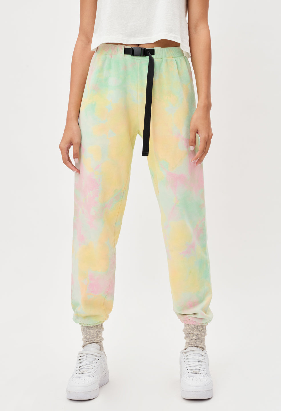 Marble Mix Belted Sweatpants / Sherbert