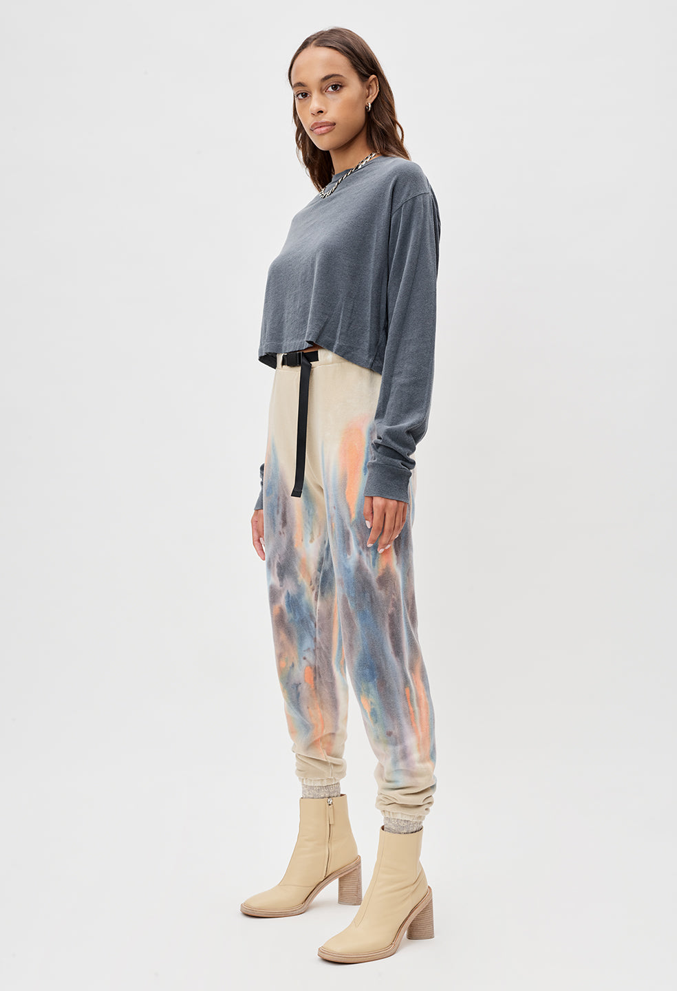 Volcano Dye Belted Sweatpants / Multi