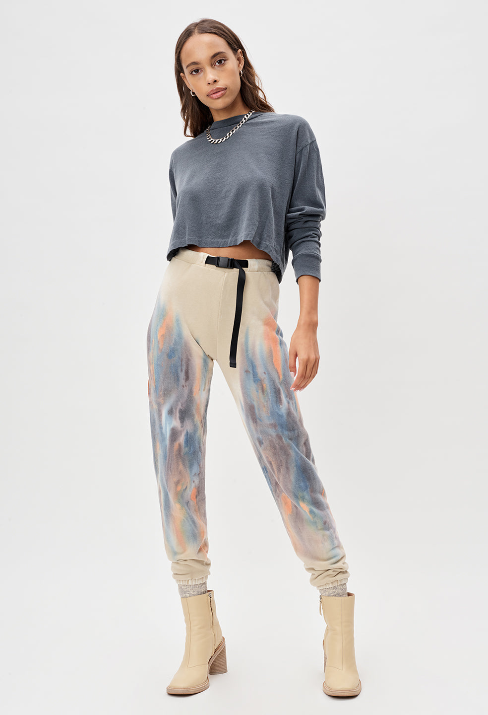 Volcano Dye Belted Sweatpants / Multi