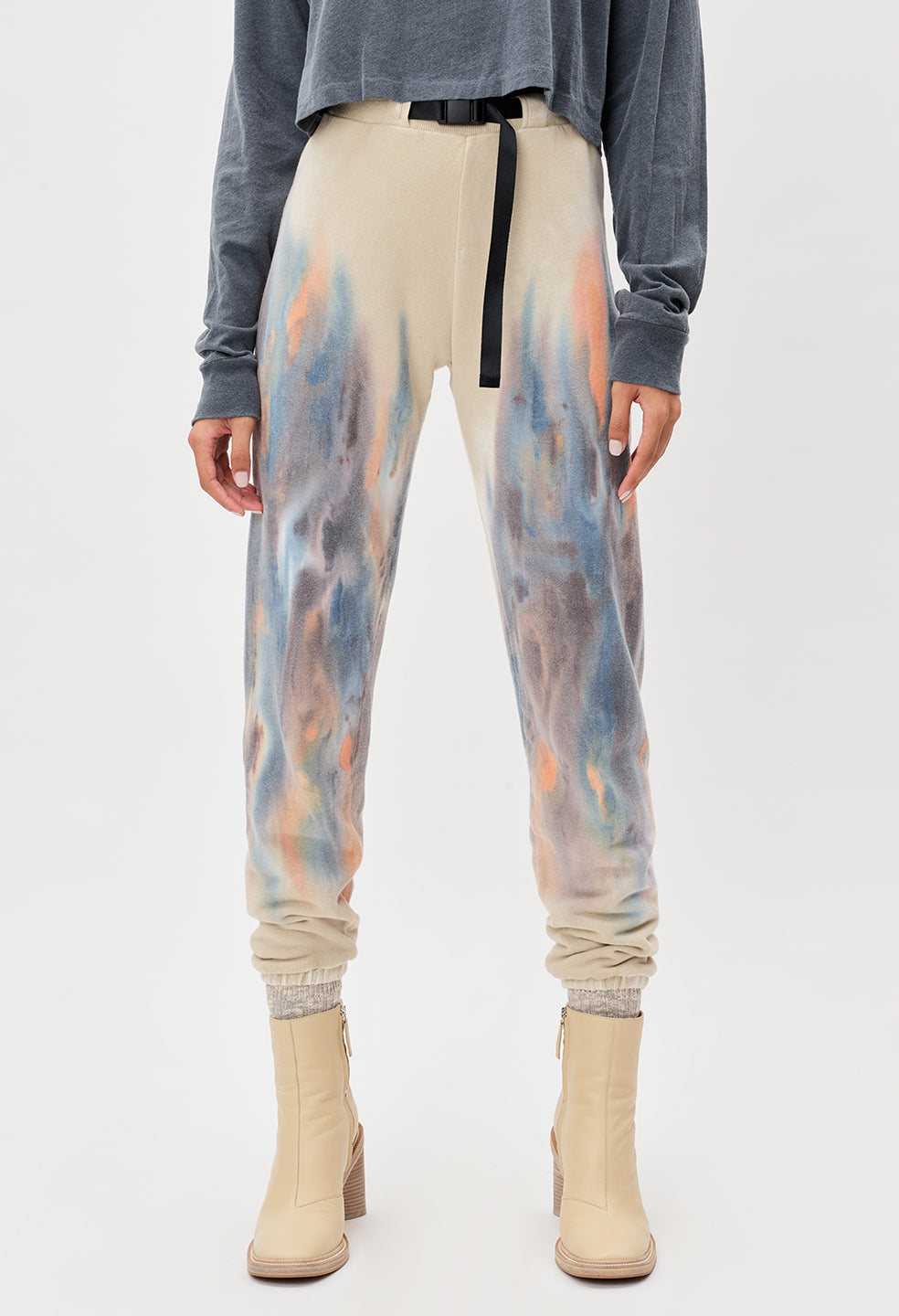 Volcano Dye Belted Sweatpants / Multi