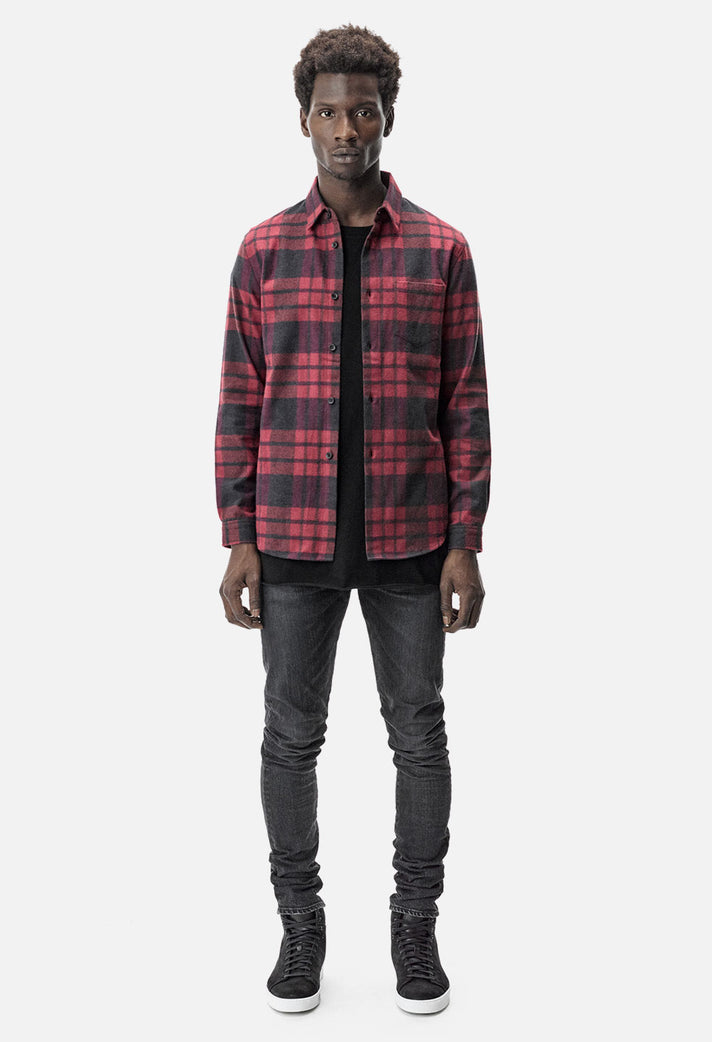 red button up flannel