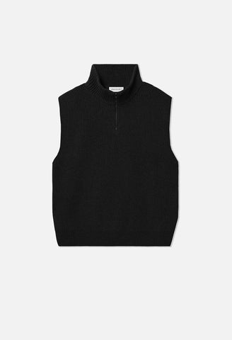 Dakota Knit Half Zip Vest / Black