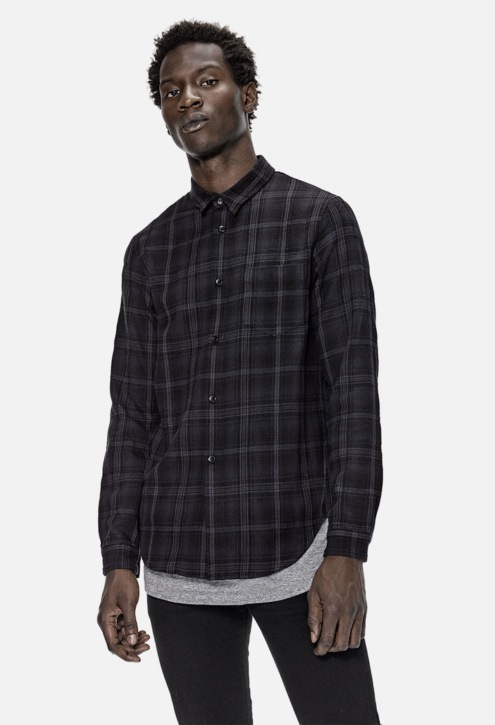FLANNEL BUTTON UP / SLATE