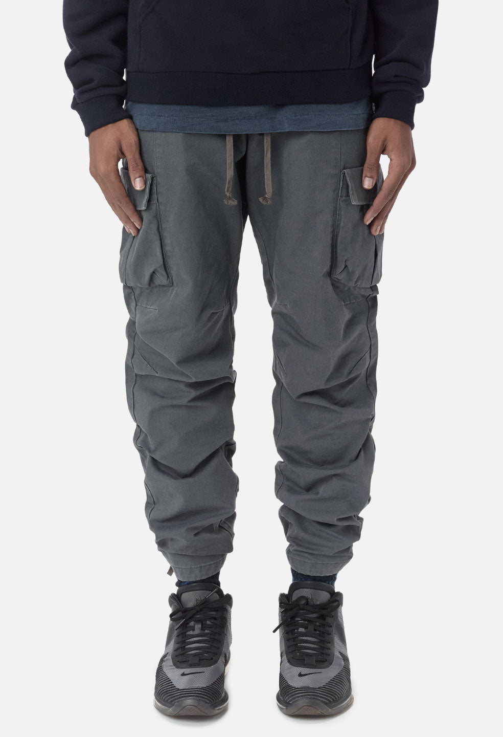 Herringbone Cargo Pants / Charcoal - JOHN ELLIOTT