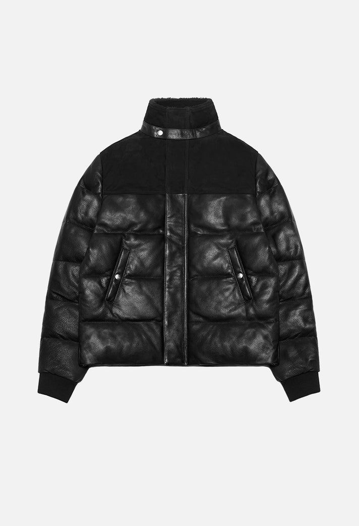 FW16 Leather Down Jacket / Black