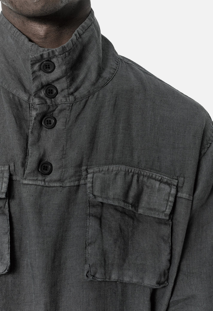Linen M65 Pullover / Charcoal