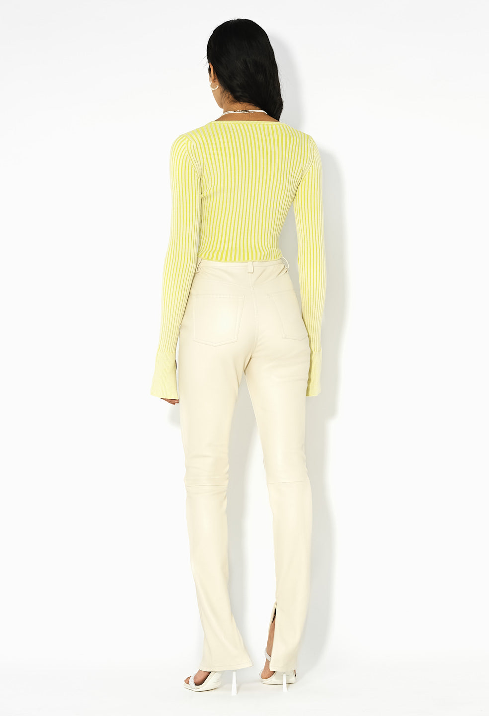 Silk Cotton Rib Cropped Cardigan / Volt