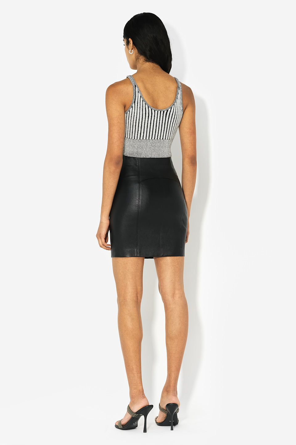 Silk Cotton Rib Tank / Charcoal