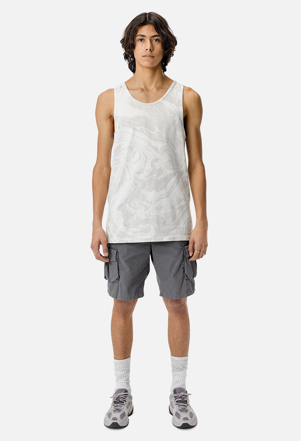 Marble Dye Tank / Grey