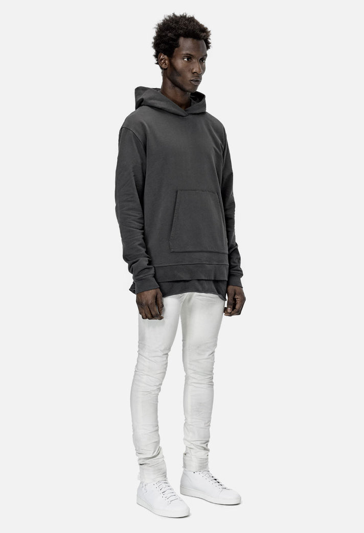 Oversized Cropped Hoodie / Charcoal