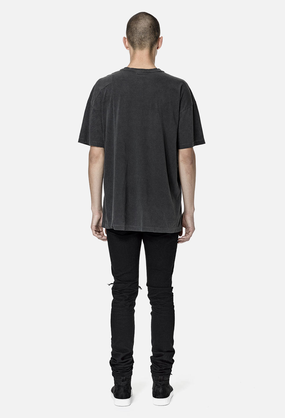 Paneled Pocket Tee / Washed Black