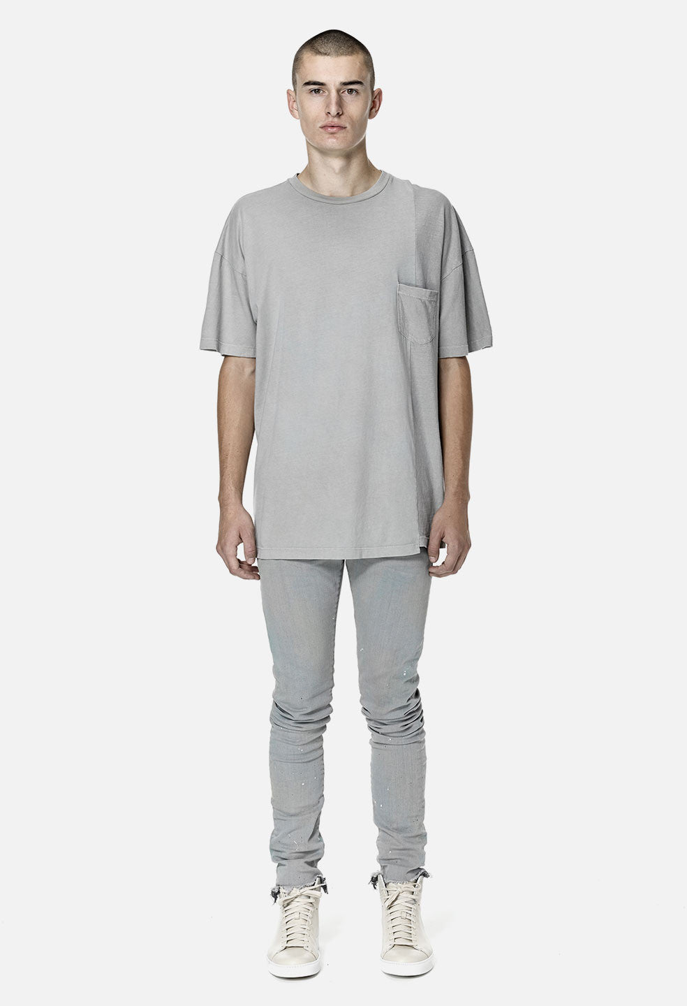 Paneled Pocket Tee / Washed Clay