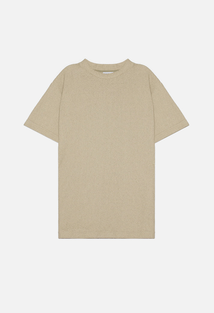 Raschel Mock Tee / Beige