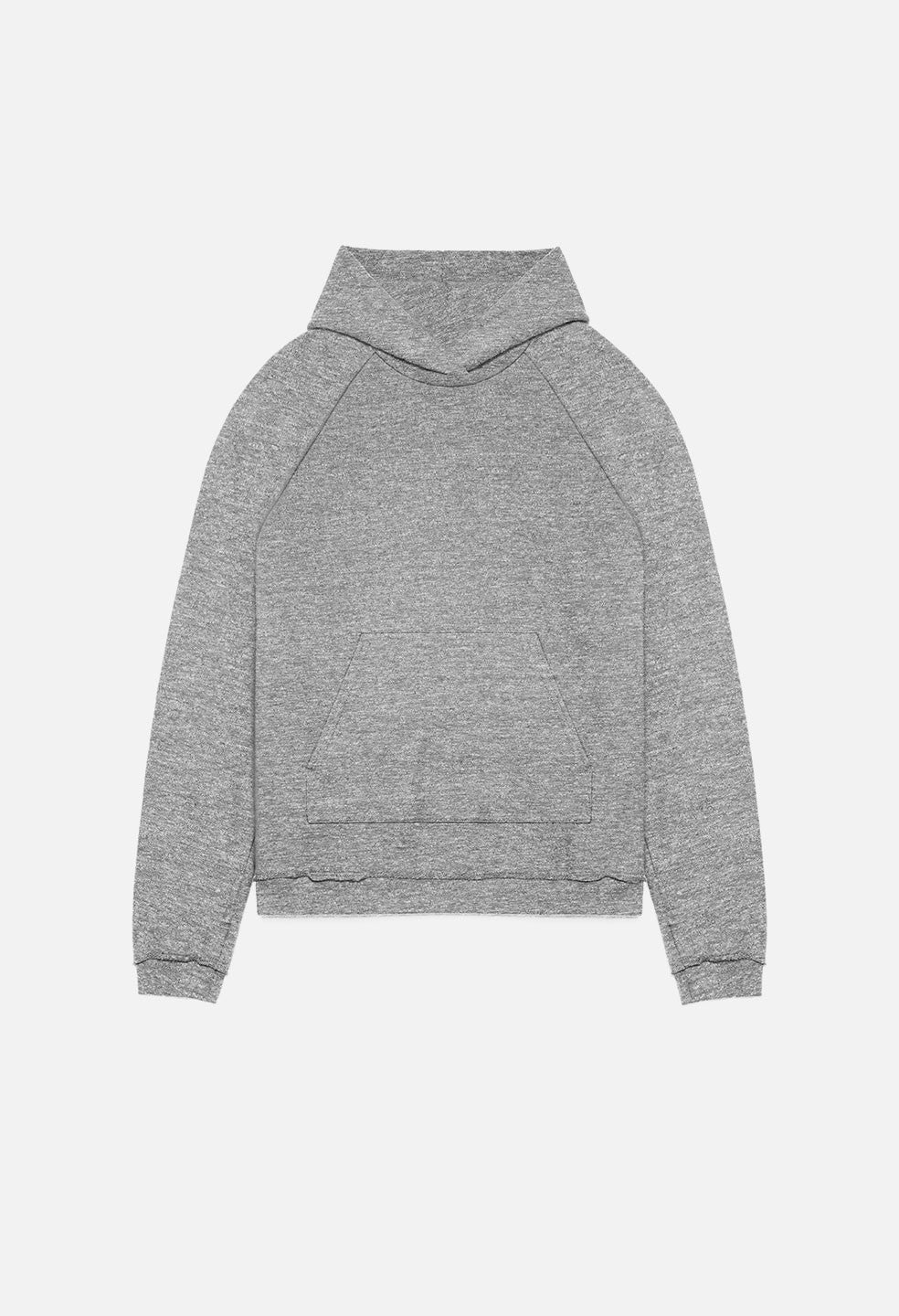 Raw Edge Raglan Hoodie / Dark Grey