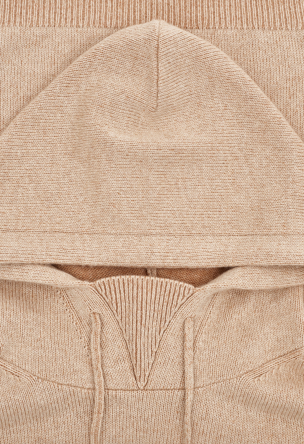 Two Tone Cashmere Hoodie / Camel X Almond