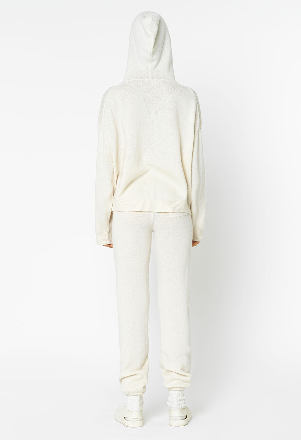 Two Tone Cashmere Hoodie / Parchment