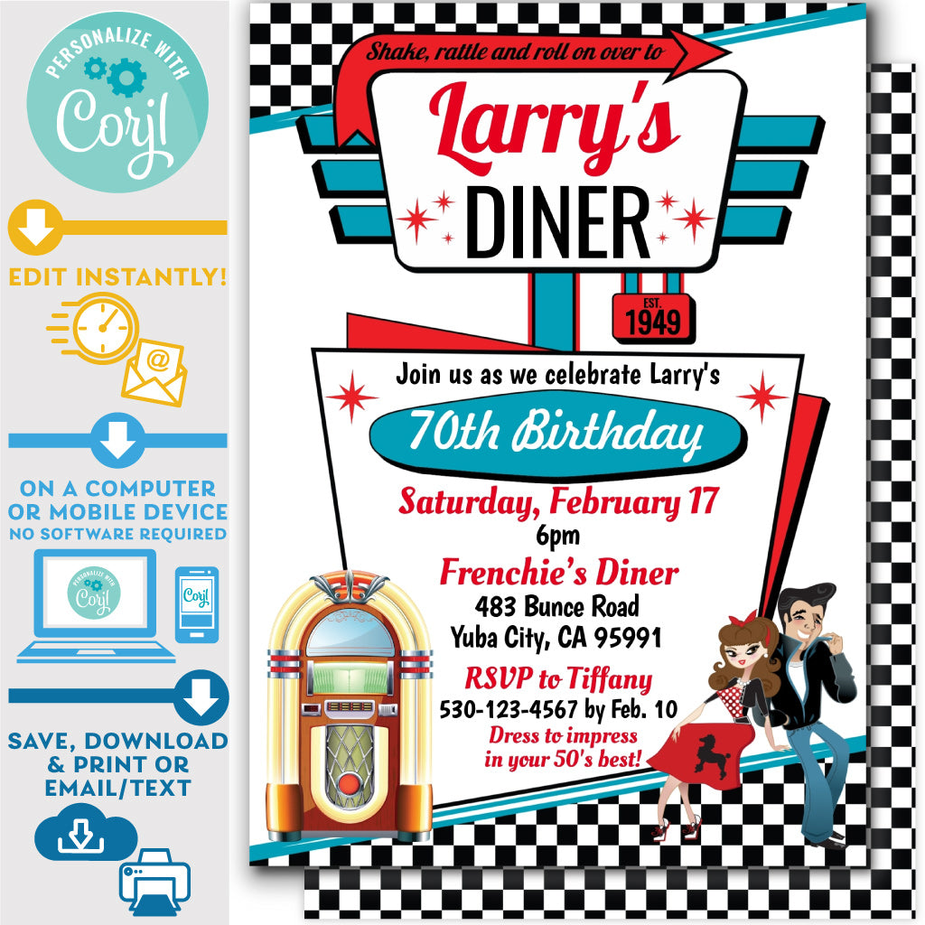 printable-50s-diner-invitation-in-white-red-and-teal-5-x-7-invite