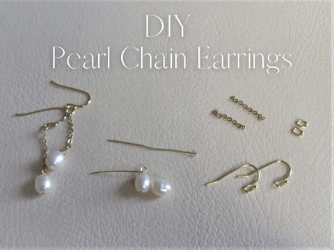 DIY Pearl Chain Earrings