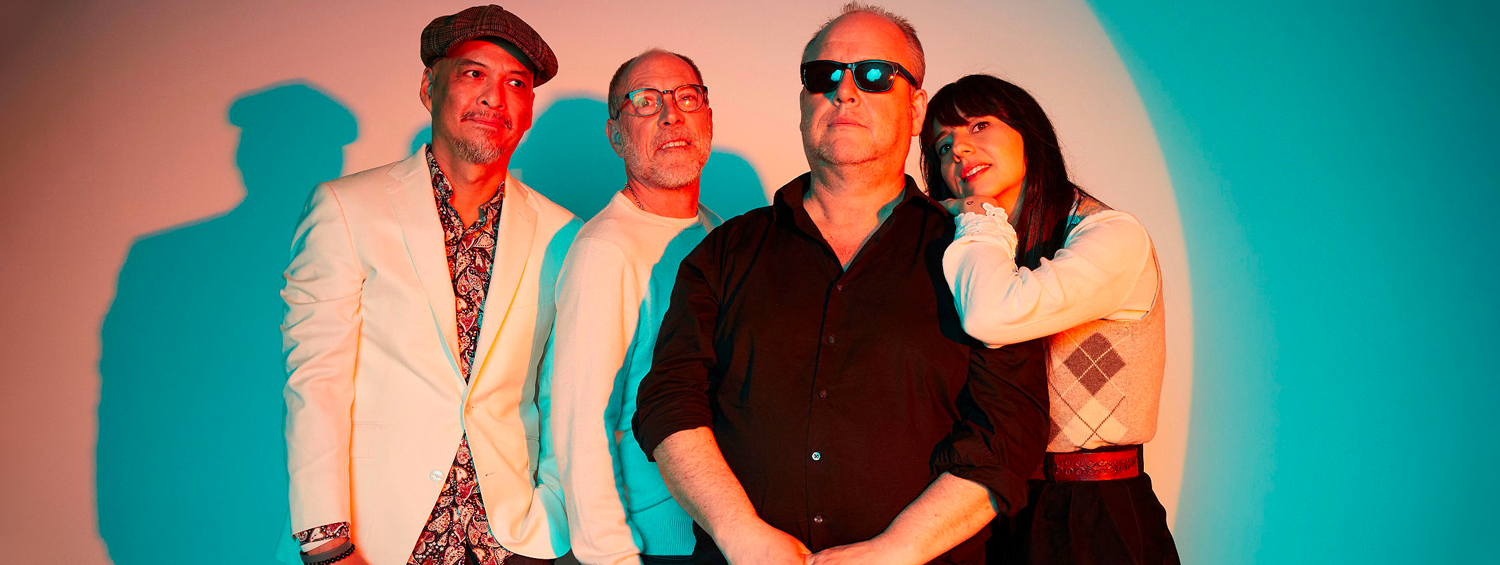 Colourful image of rock band Pixies