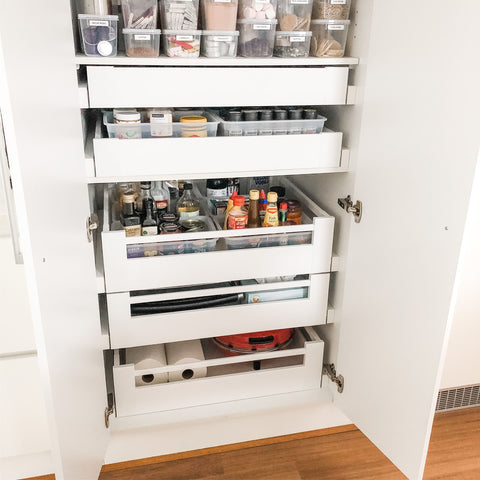 Pantry Drawers Online Blum TANDEMBOX antaro SPACE TOWER Silk White Lizzie Sydney 01